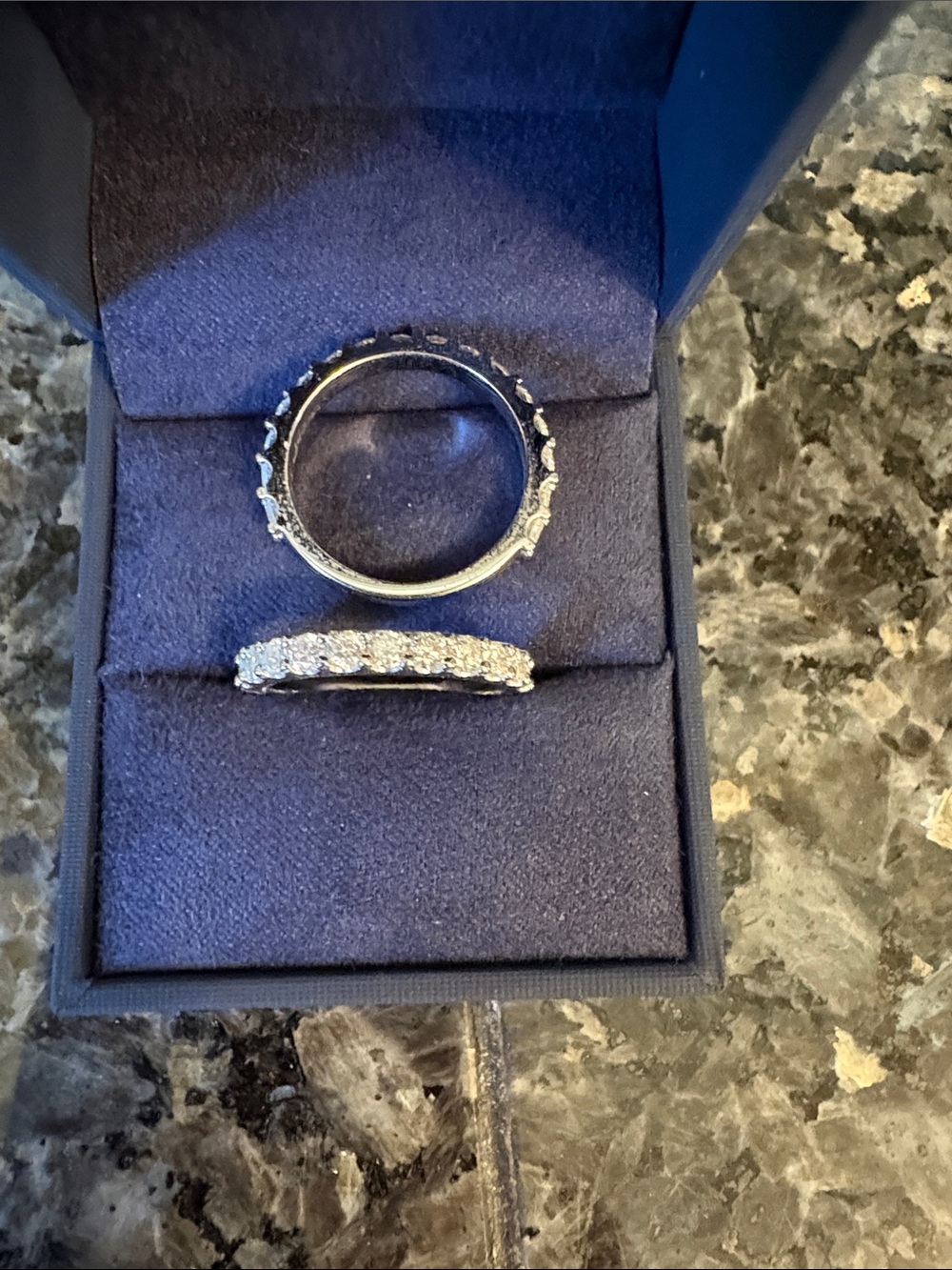 Two Sterling Silver Eternity Band with 2ct Lab Grown Diamonds - Women's Jewelry